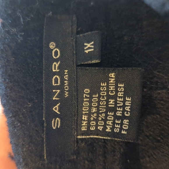 Sandro Boiled Wool Swing Jacket Plus Size Designer Minimalist Sz 1x - Picture 9 of 11